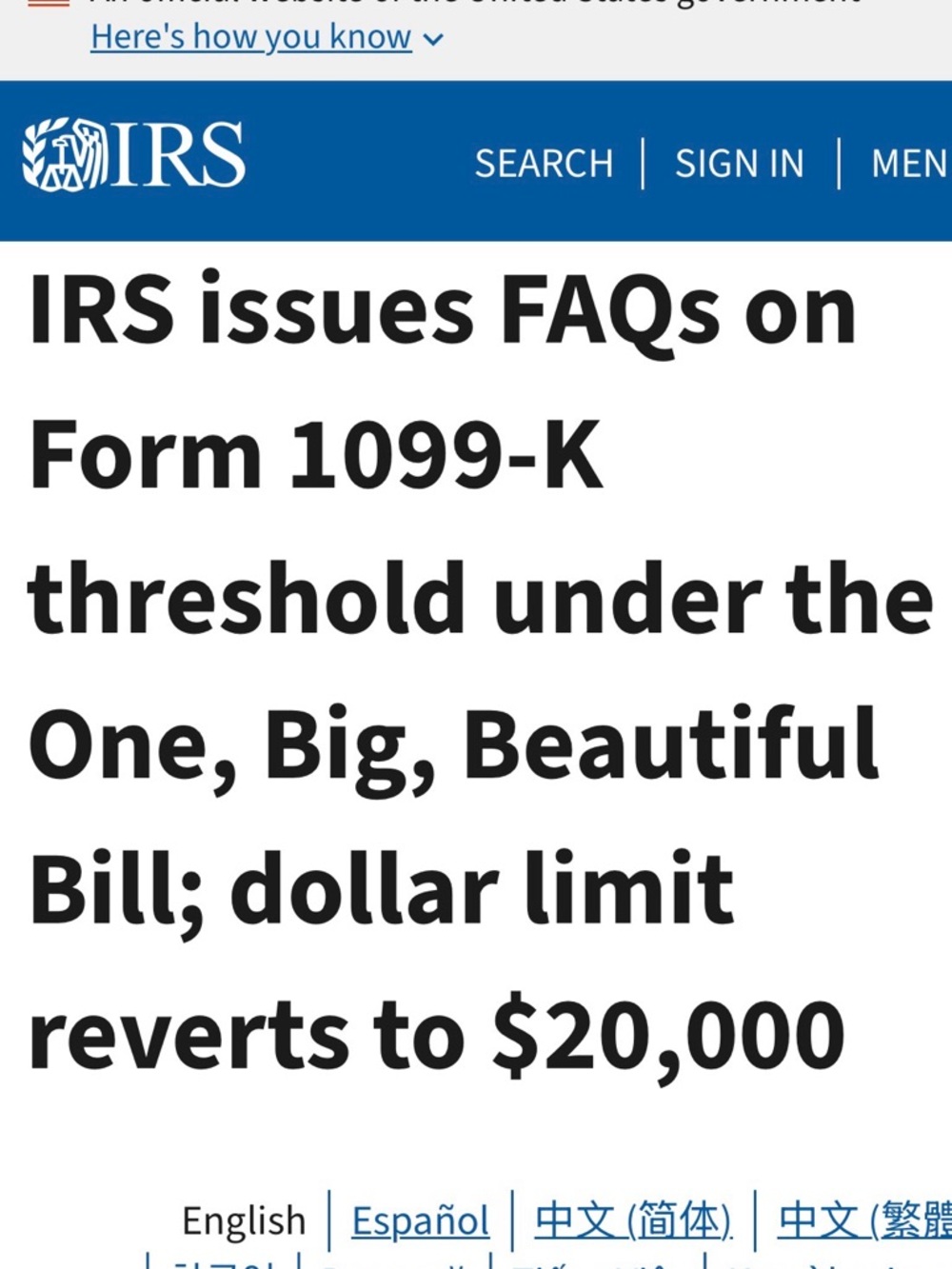 UPDATE: 1099-K forms, $600 threshold POSTPONED AGAIN for 2023